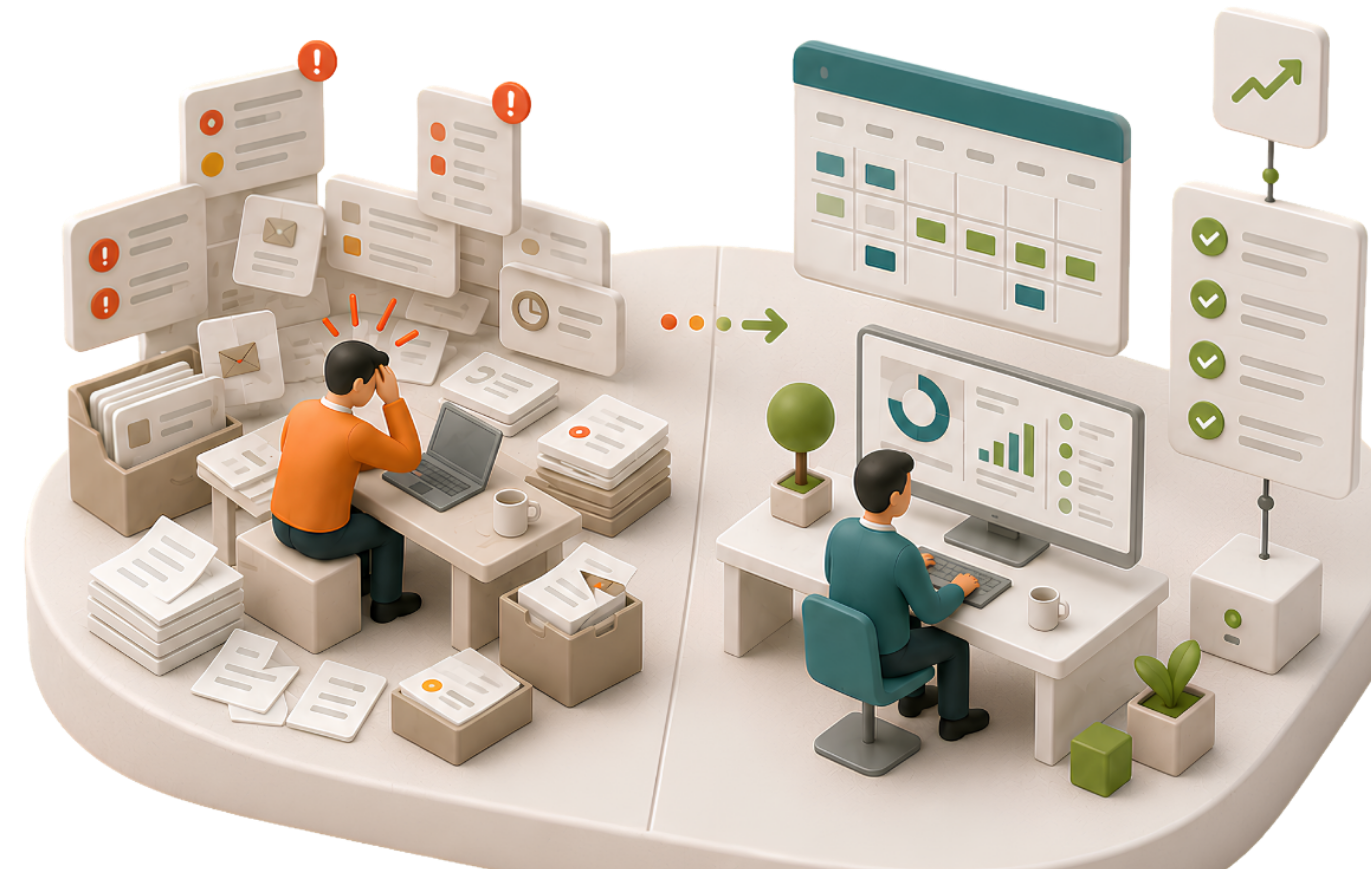 Automatisatie illustratie voor repetitief werk
