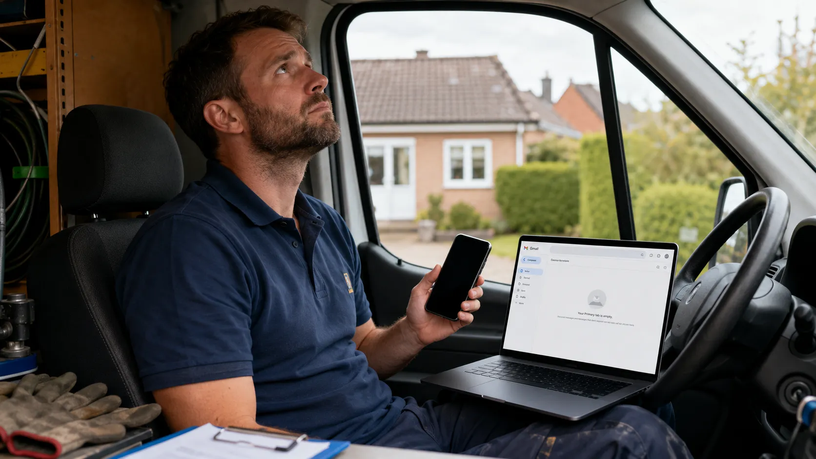 Man krijgt geen telefoon of emails