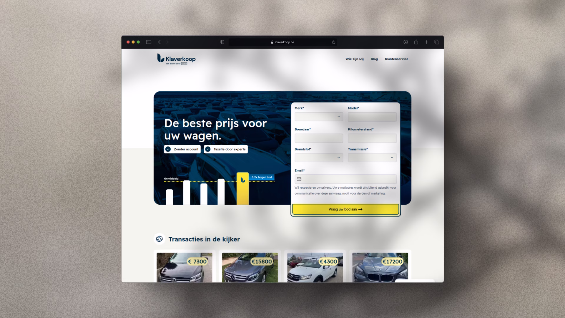 Klaverkoop website showcase