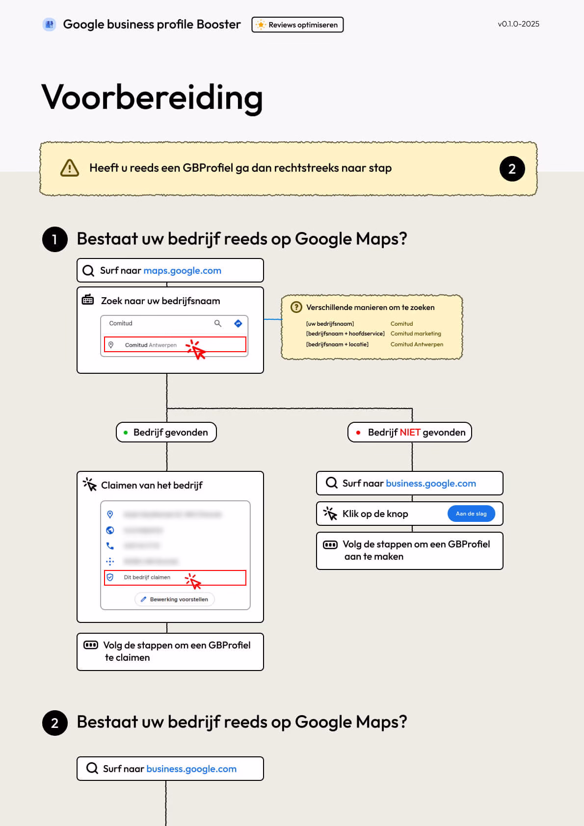 Voorbereiding uit de Google Review Booster